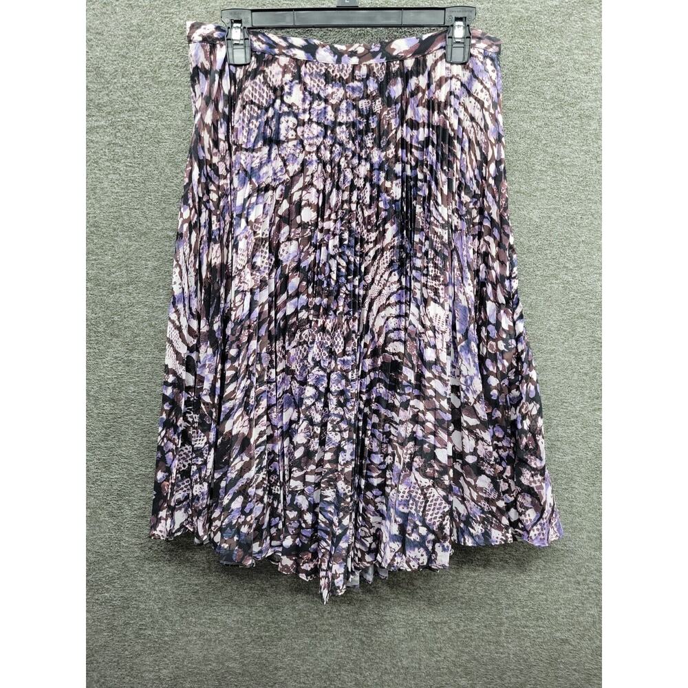 Atelier Skirt Women's 10 Pleated Purple Woven Midi NWT